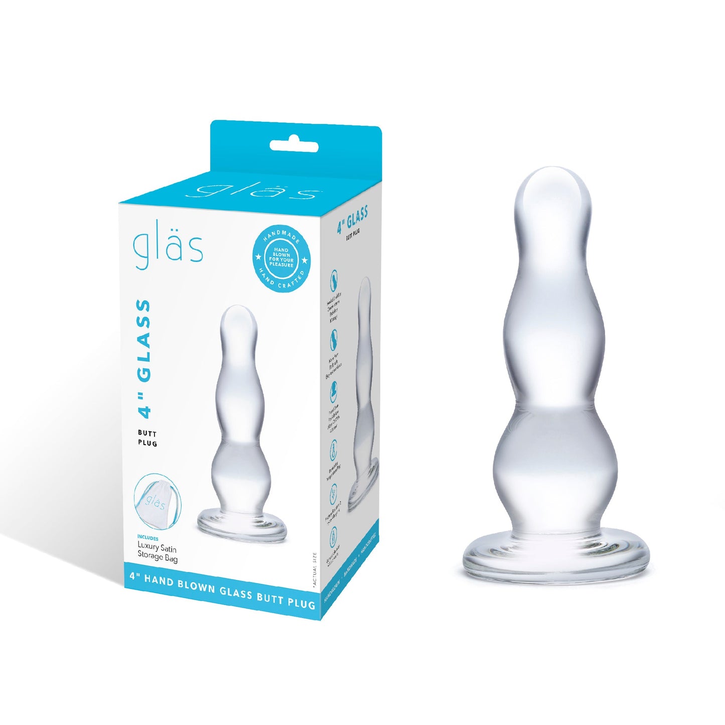 Glas 4 Inch Graduated Bulb Butt Plug