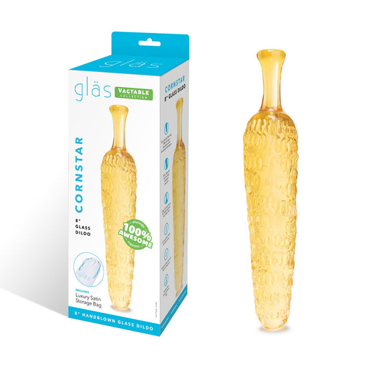 Glas Cornstar 8 Inch Textured Glass Dildo > Glass > Dildos