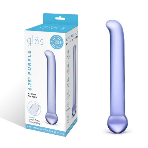 Glas 6.75 Inch Purple G-Spot Tickler Hand Blown Glass Dildo