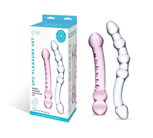 Glas Double Pleasure 6 Inch and 7.5 Inch Two-Piece Glass Dildo Set