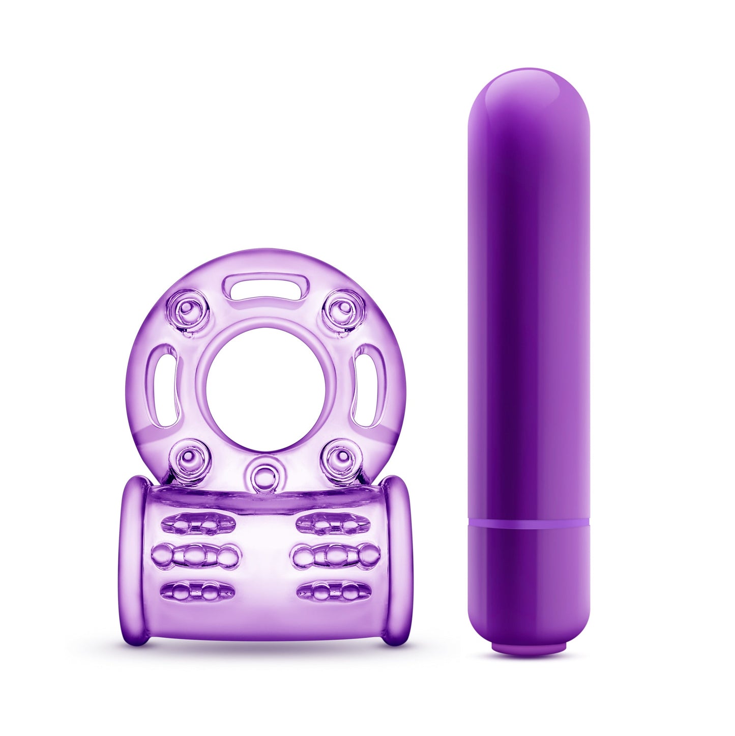 Play With Me Couples Play Vibrating Cock Ring in Purple