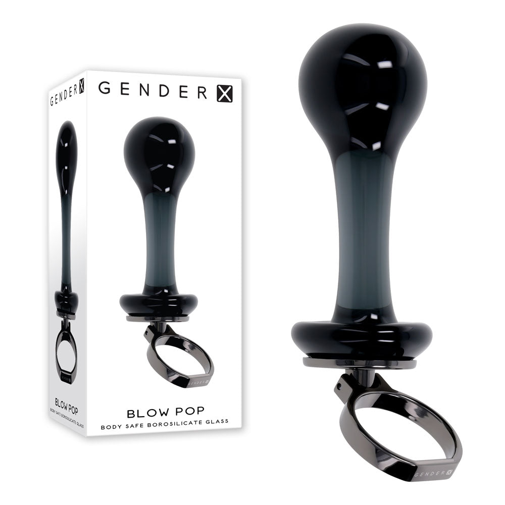 Gender X Blow Pop (Black) – Glass Butt Plug