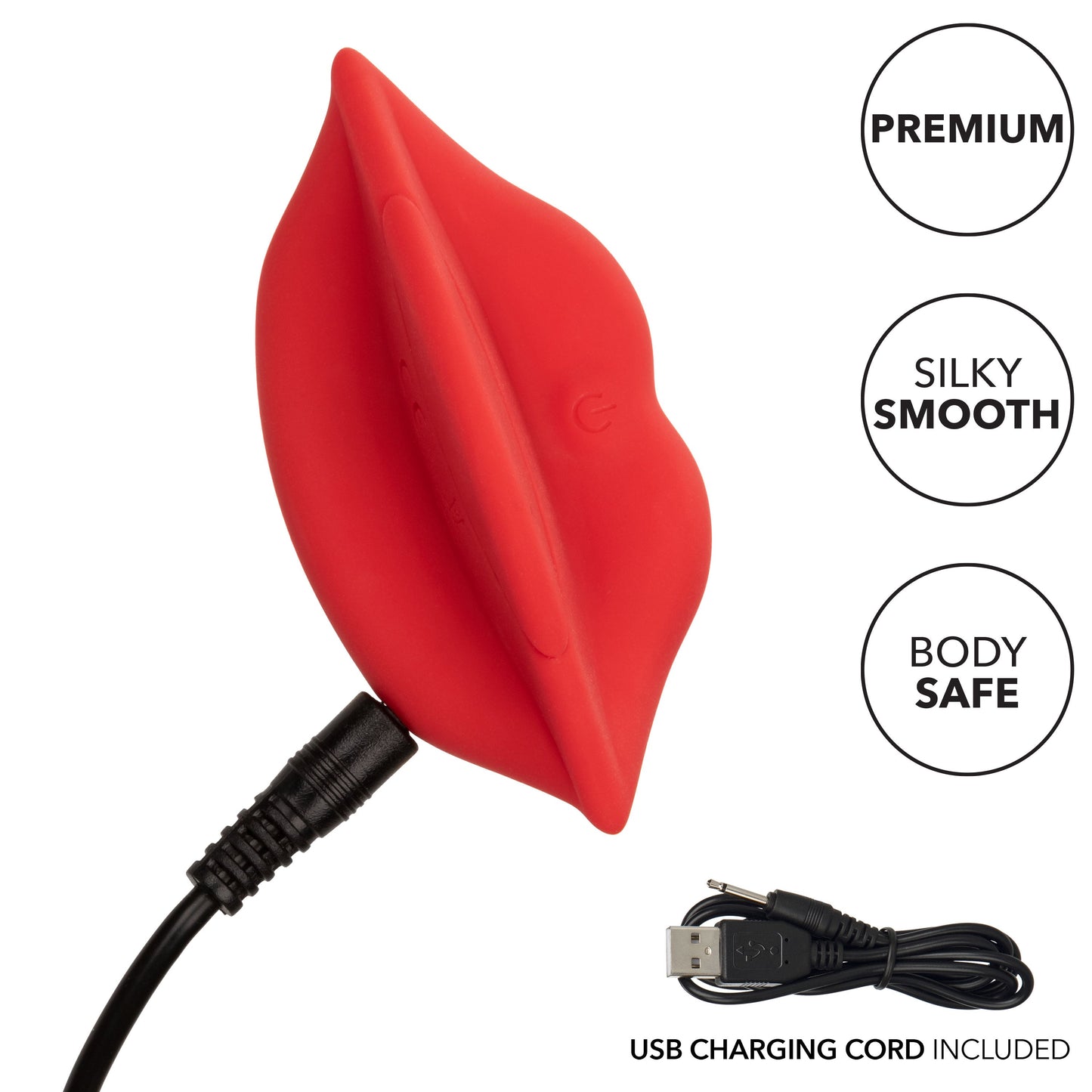 Naughty Bits MUAH Mini Red Lip-Shaped Silicone Vibrator 3.25 Inches Waterproof