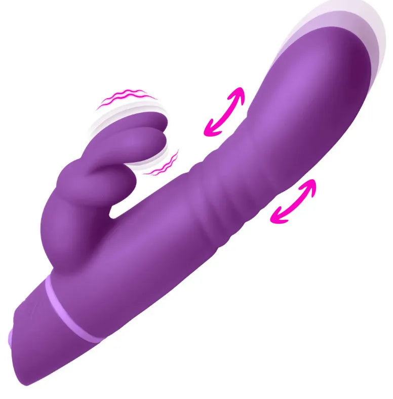Thrusting Silicone Rabbit Vibrator – Dual Motor Stimulation Rabbit Vibrator