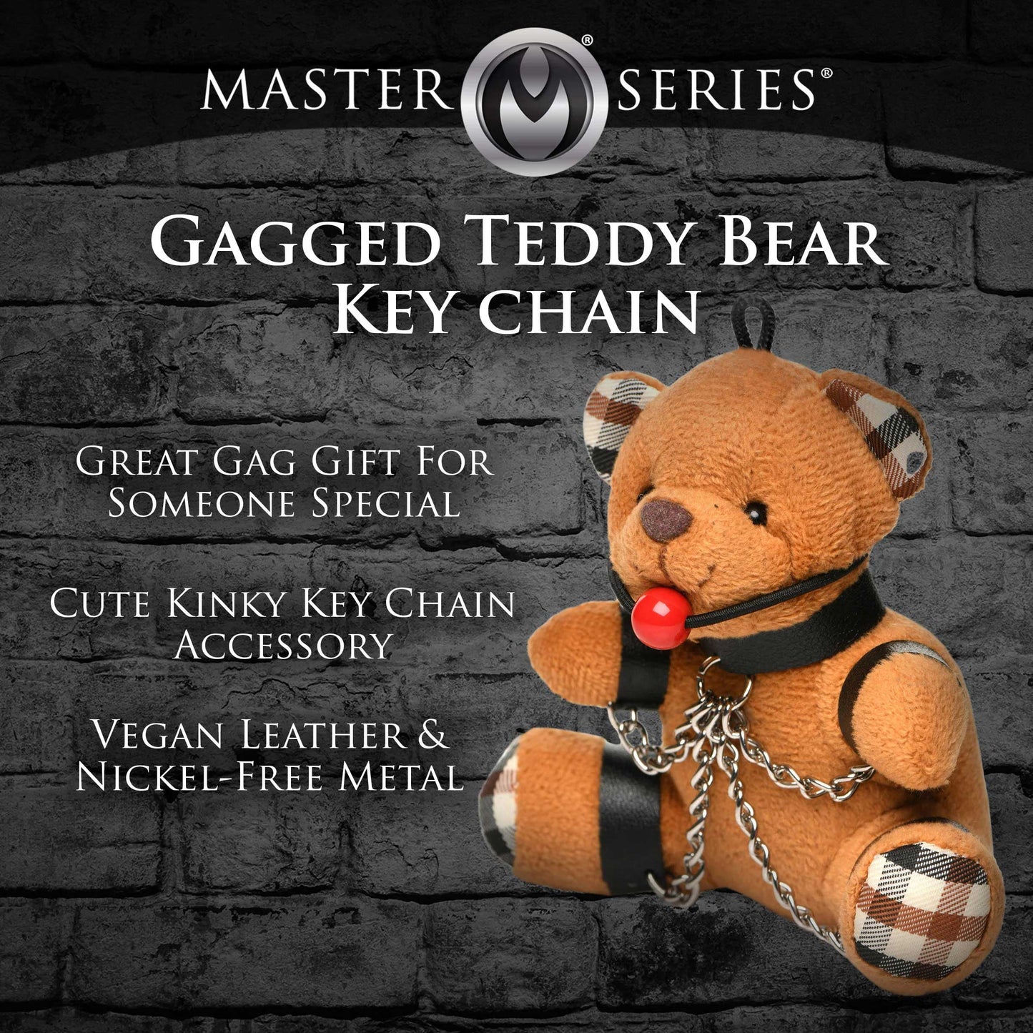 Gagged Teddy Bear Keychain Adult Intimacy Novelty Gift