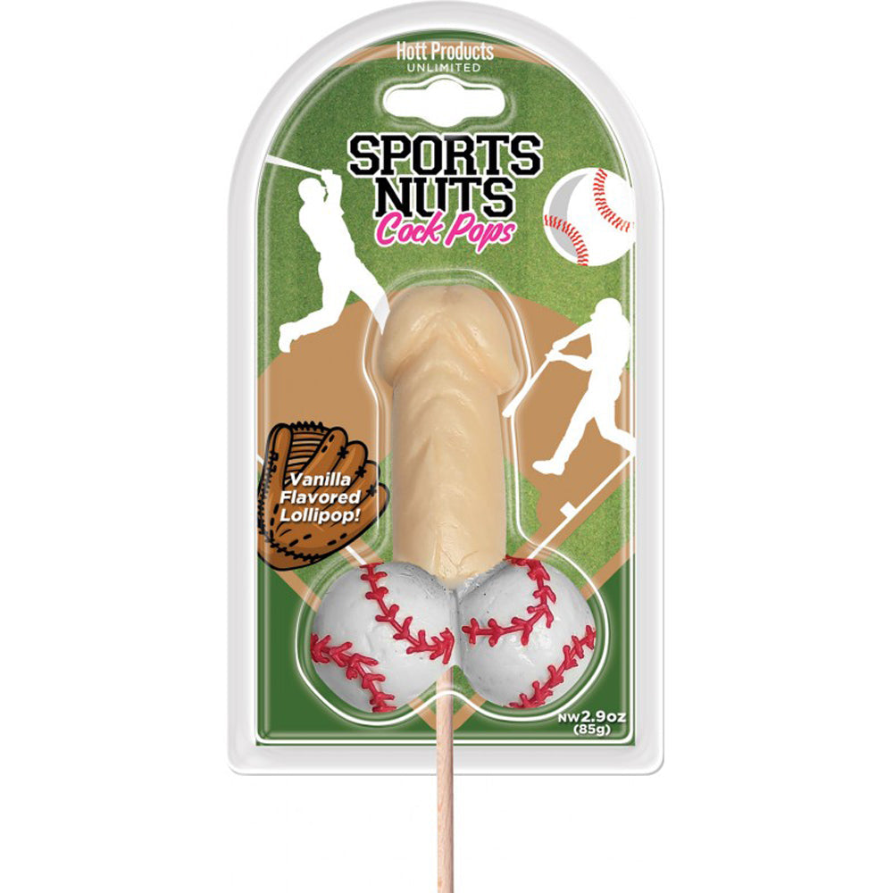 Sports Nuts Cock Pop (Vanilla Baseball) – Novelty Flavored Edible Candy Lollipop