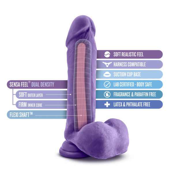 Au Naturel Bold Hero 8 Inch Dildo Purple