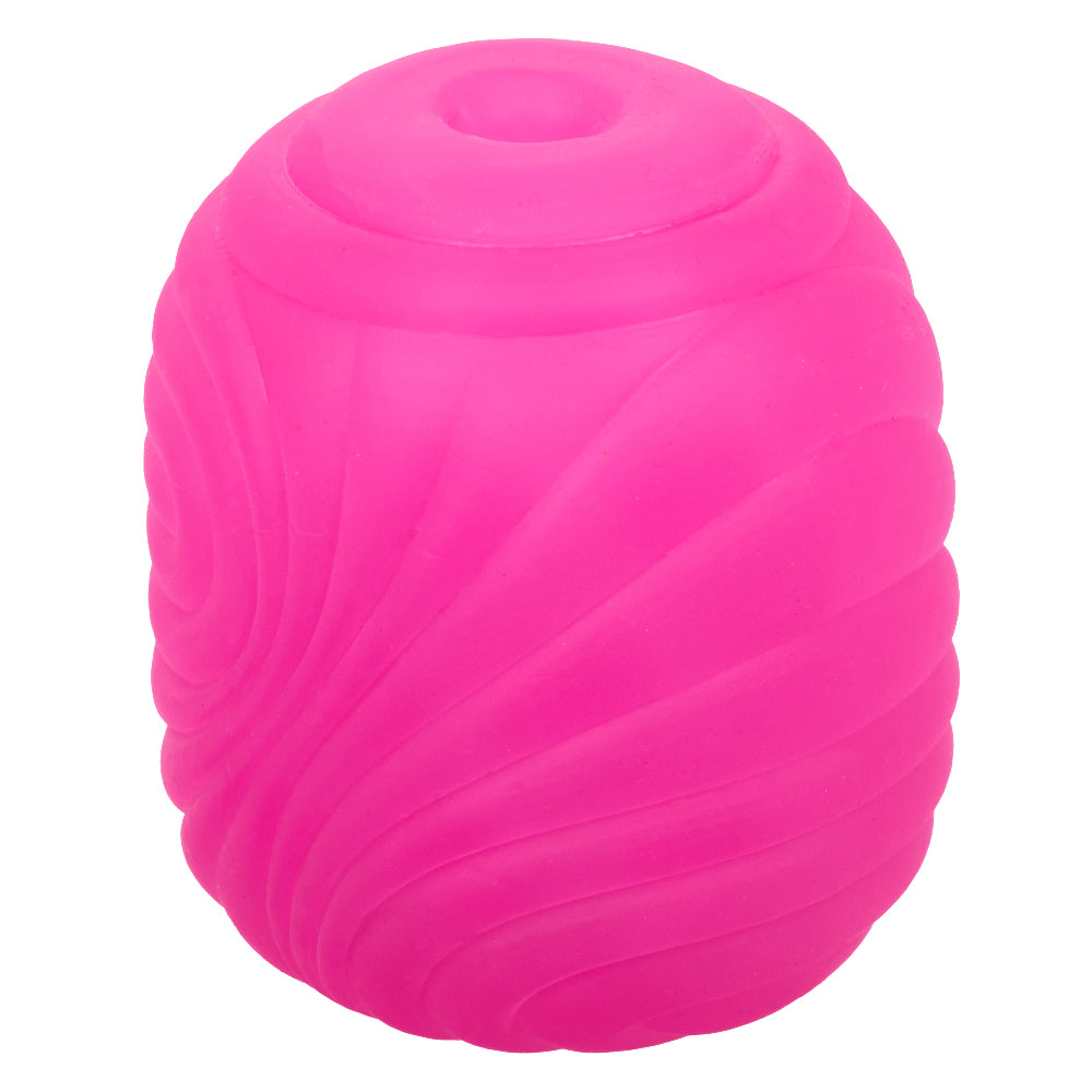 Pop Sock Textured Pink Soft Tight Stretchy Reversible Masturbator with Dual Sensations and Suction Closure