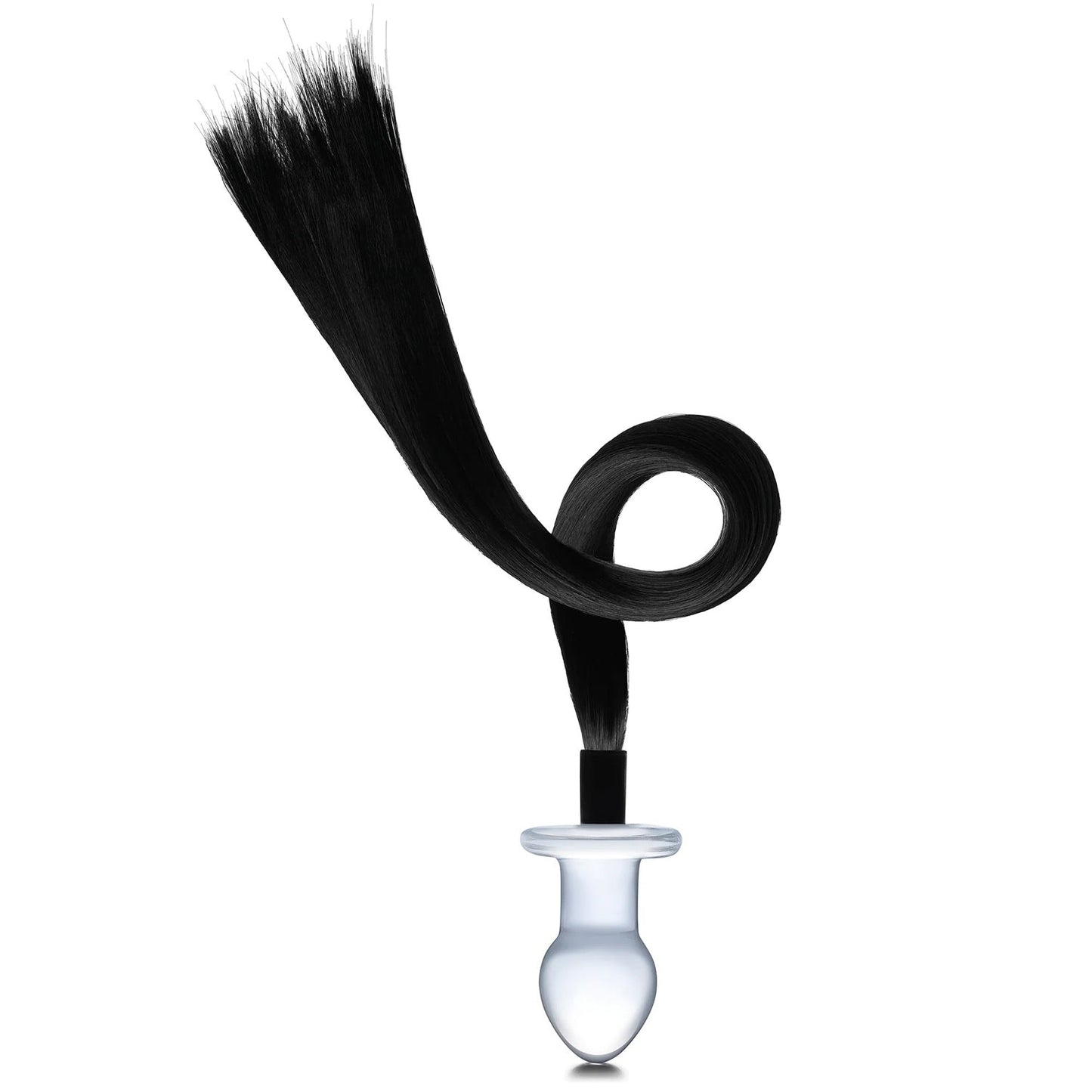Glas 3 Inch Black Horse Tail Glass Butt Plug