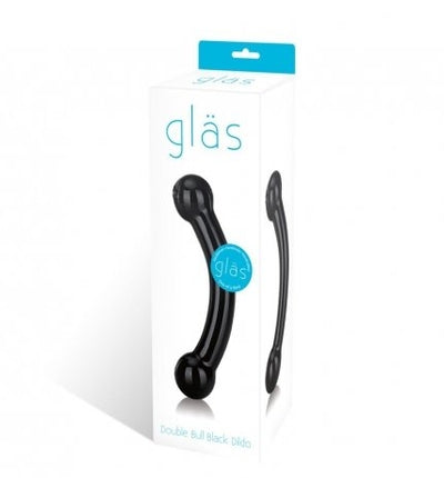 Glas 5.5 Inch Double Bull Black Glass Dildo