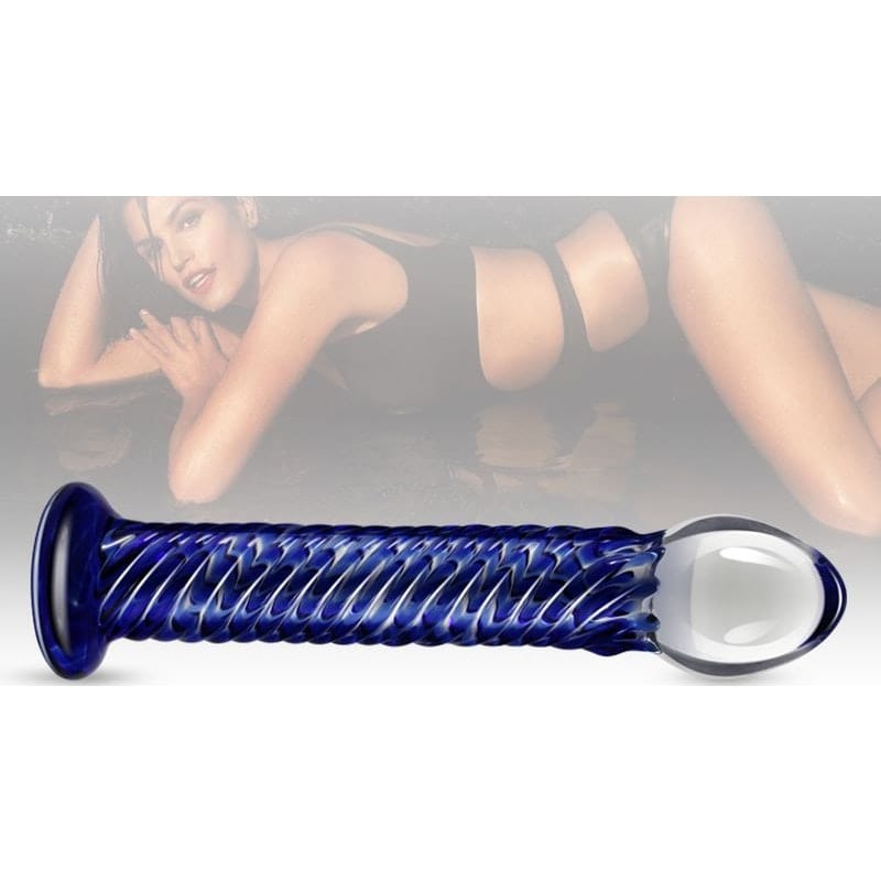 Glass Romance 7 Blue 7.5in Elegant Dildo for Pleasure