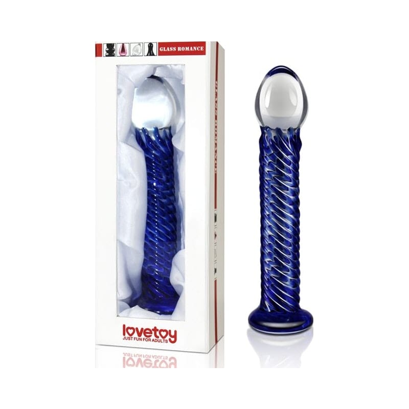 Glass Romance 7 Blue 7.5in Elegant Dildo for Pleasure