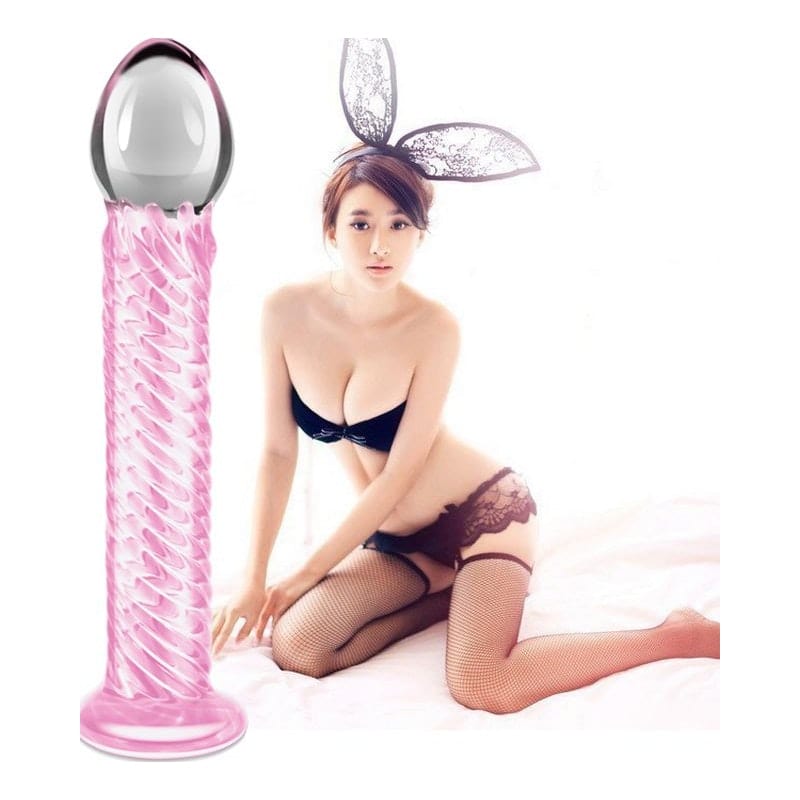 Glass Romance 7 Pink 7.5in Luxury Glass Dildo