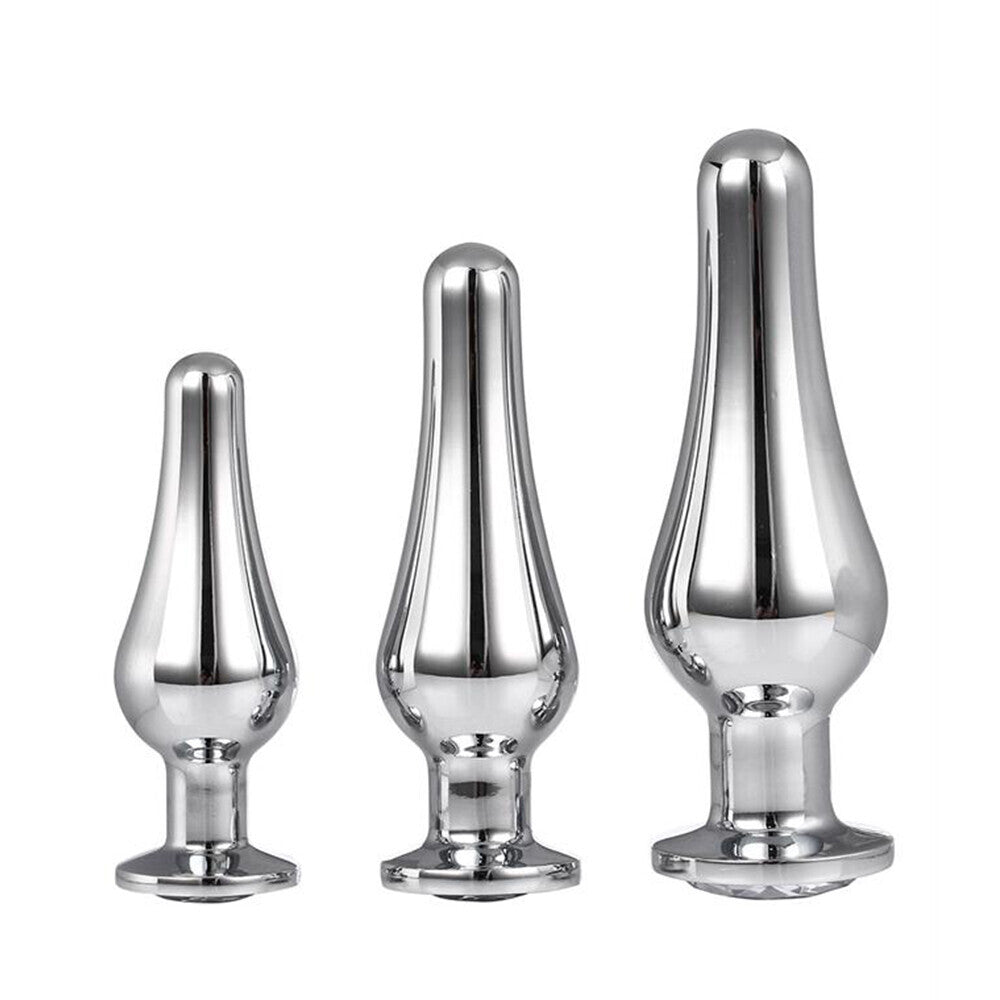 Gleaming Butt Plug Set (Silver) – Decorative Butt Plug Set