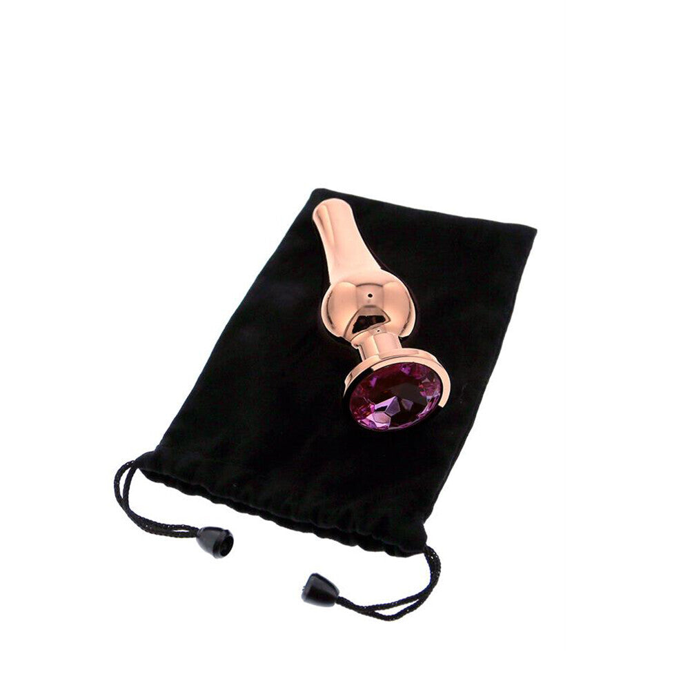 Gleaming Rose Gold Butt Plug Set Luxury Conical Gems