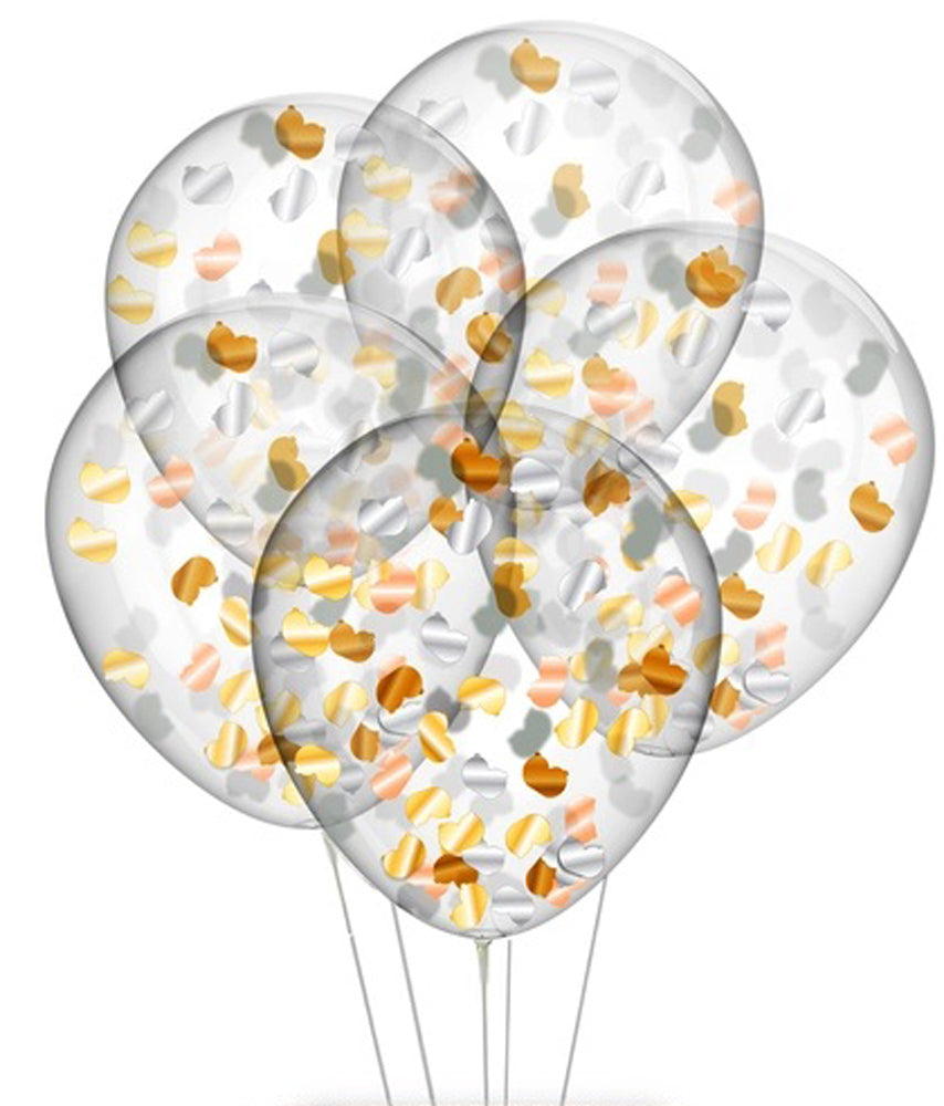 Glitterati Boobie Confetti Balloons Set of 5 Adult Party Supplies