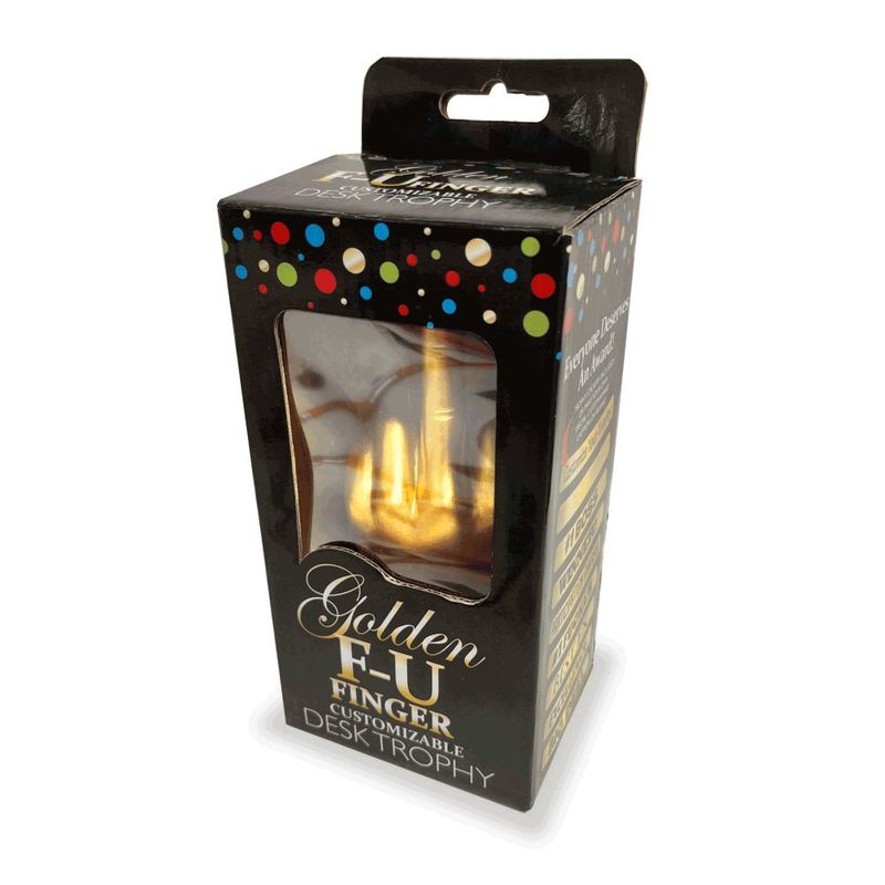 Golden FU Finger Trophy 6 Inch Customizable Award