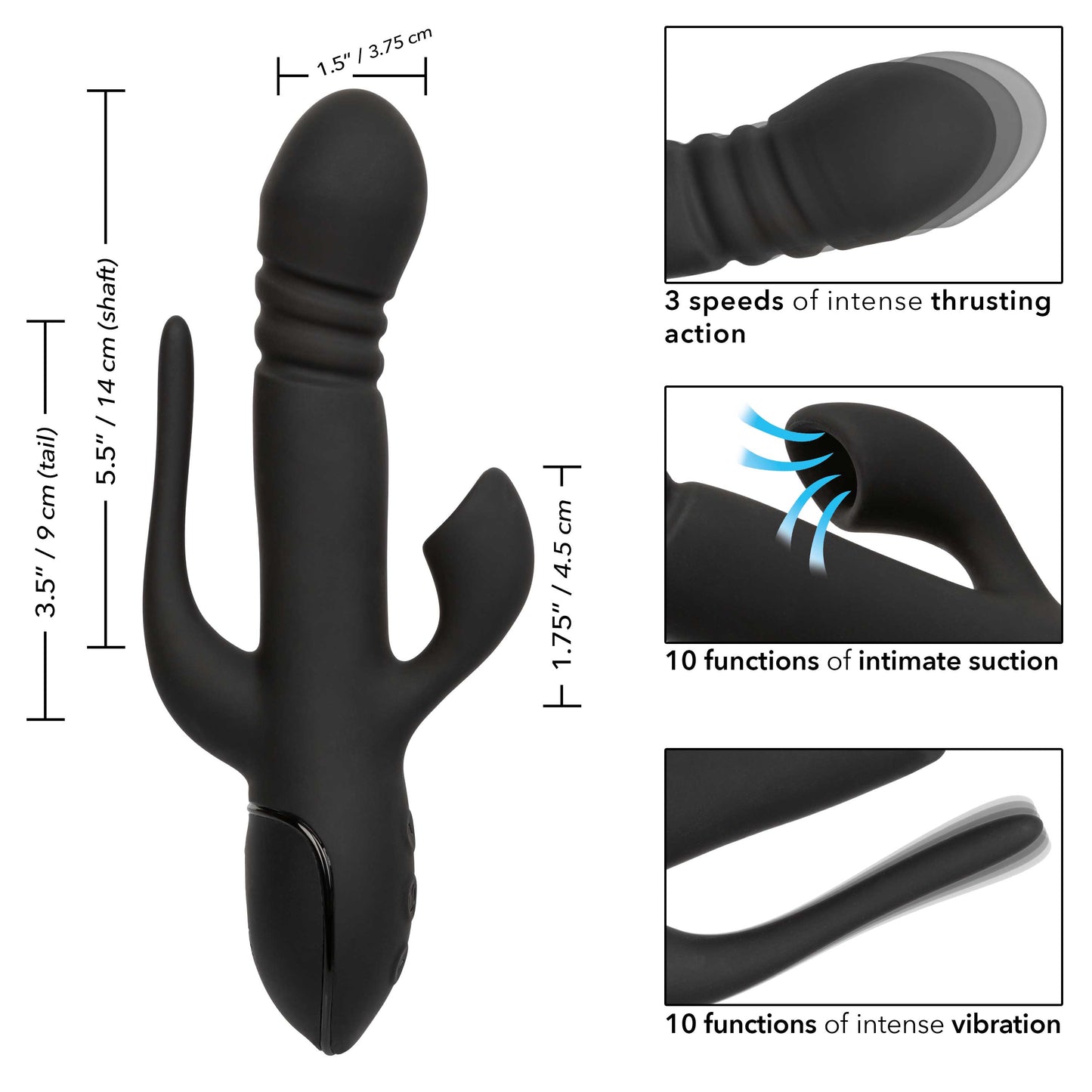 III Triple Euphoria - Triple Action Massager with Thrusting Shaft