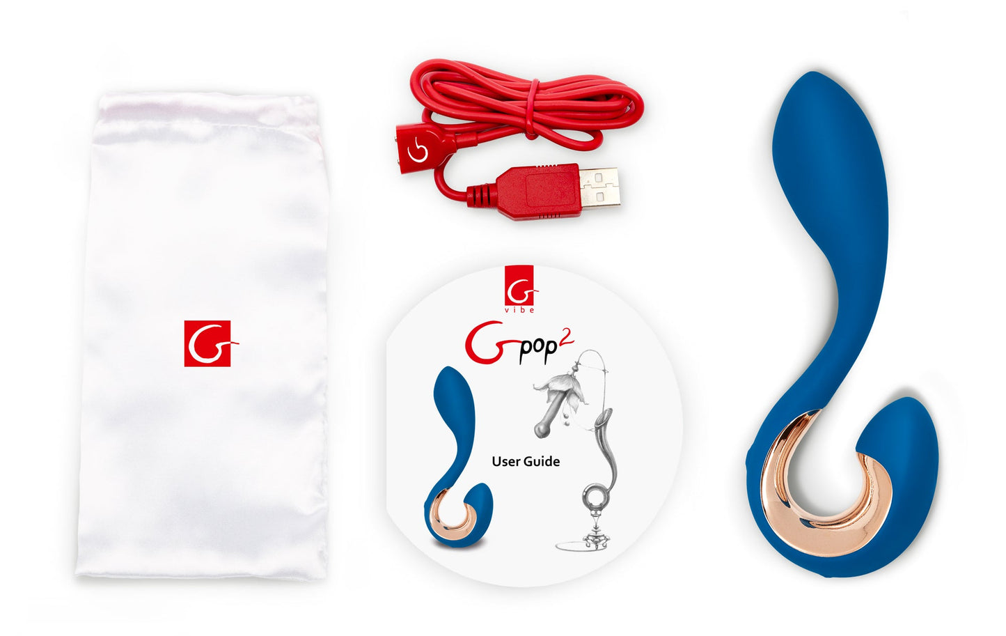 Gpop2 Indigo Blue Anatomic Vibrator 4.92 x 1.1 Inches