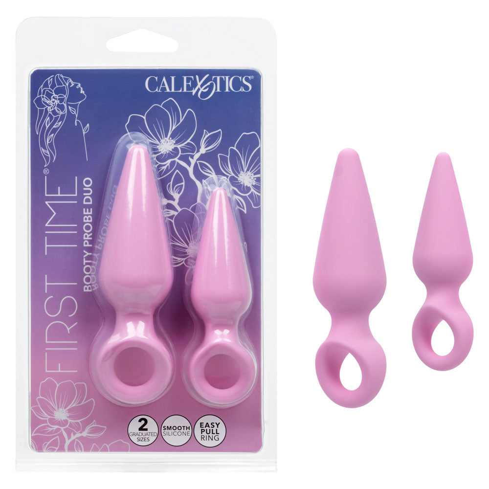 First Time Booty Probe Duo (Pink) – Beginner-Friendly Anal Probes Set