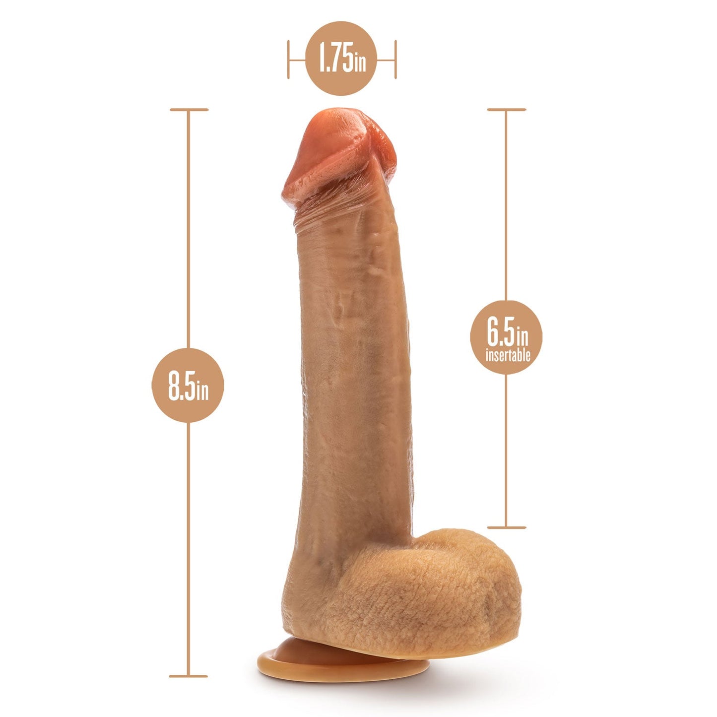 Dr Phillips 8.5 Inch Tan Silicone Thrusting Dildo with Remote