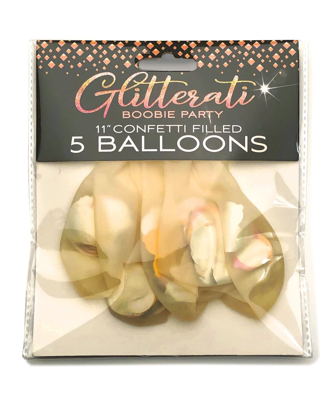 Glitterati Boobie Confetti Balloons Set of 5 Adult Party Supplies