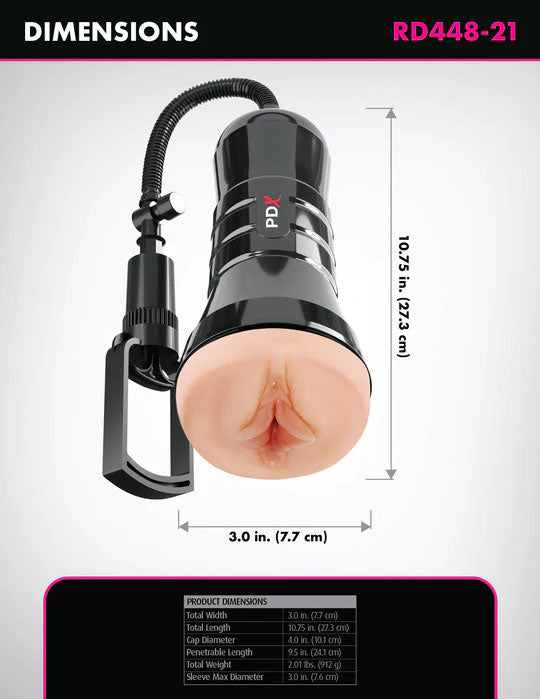 PDX Wet Pussies Super Sucker XXL – Suction Pump Vagina Stroker