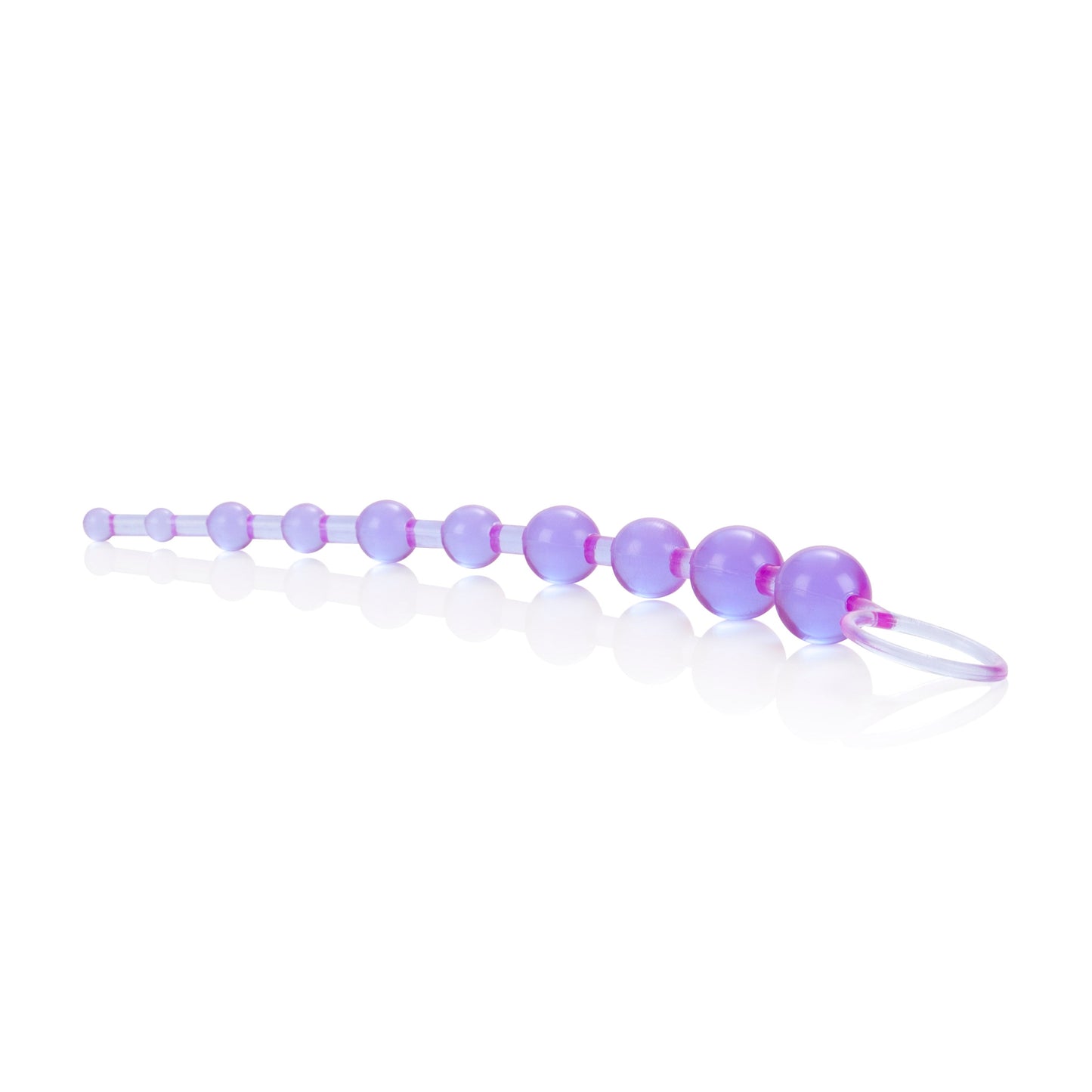 X-10 Beads Purple Graduated Anal Pleasure Beads with Easy Retrieval Loop and Smooth Jelly Finish