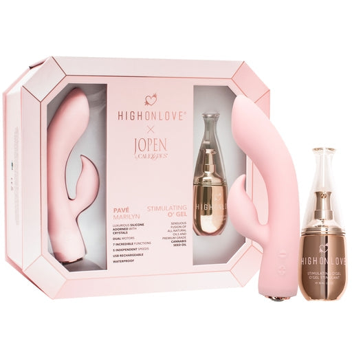 HighOnLove Object of Pleasure Gift Set with 30ml Stimulating O Gel and Pink Jopen Dual Stimulator Vibrator