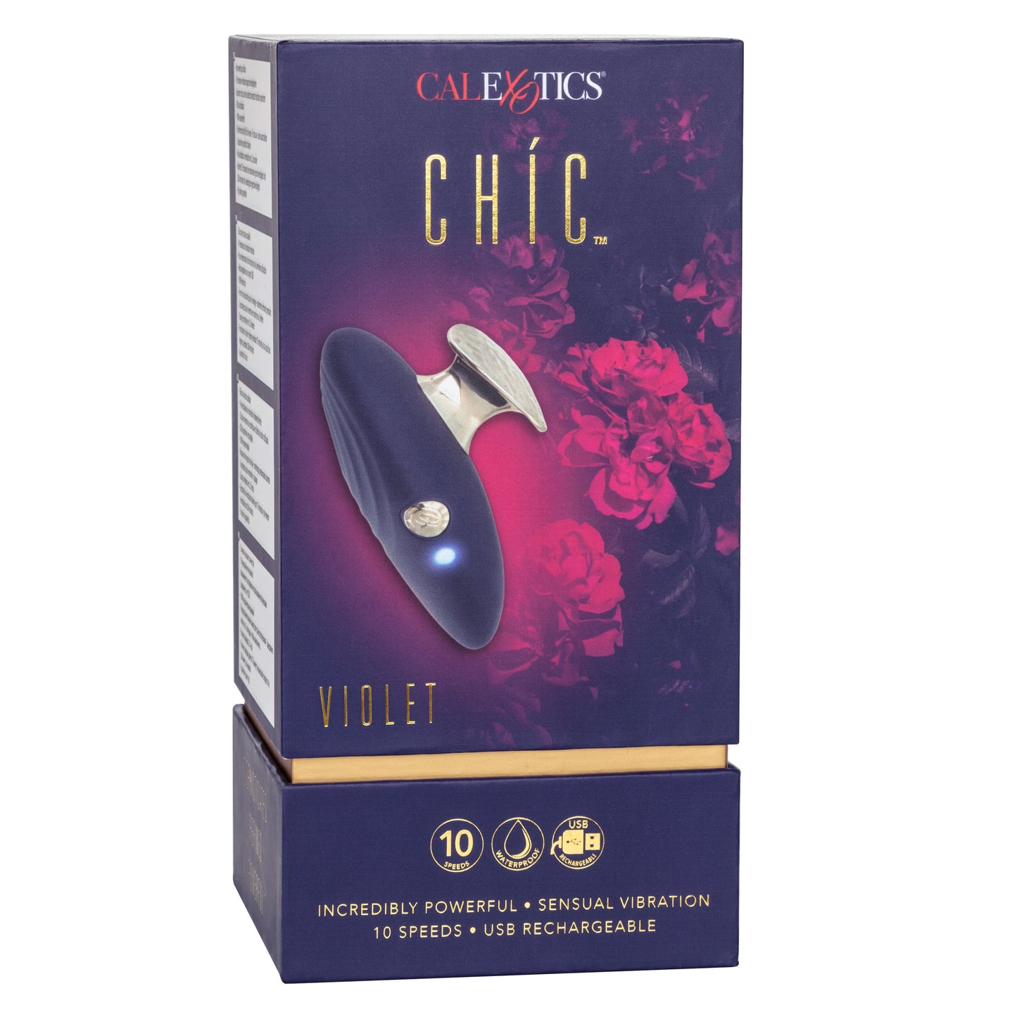 Chic Violet Handheld Massager in Deep Violet with 10 Vibration Speeds and Waterproof Design