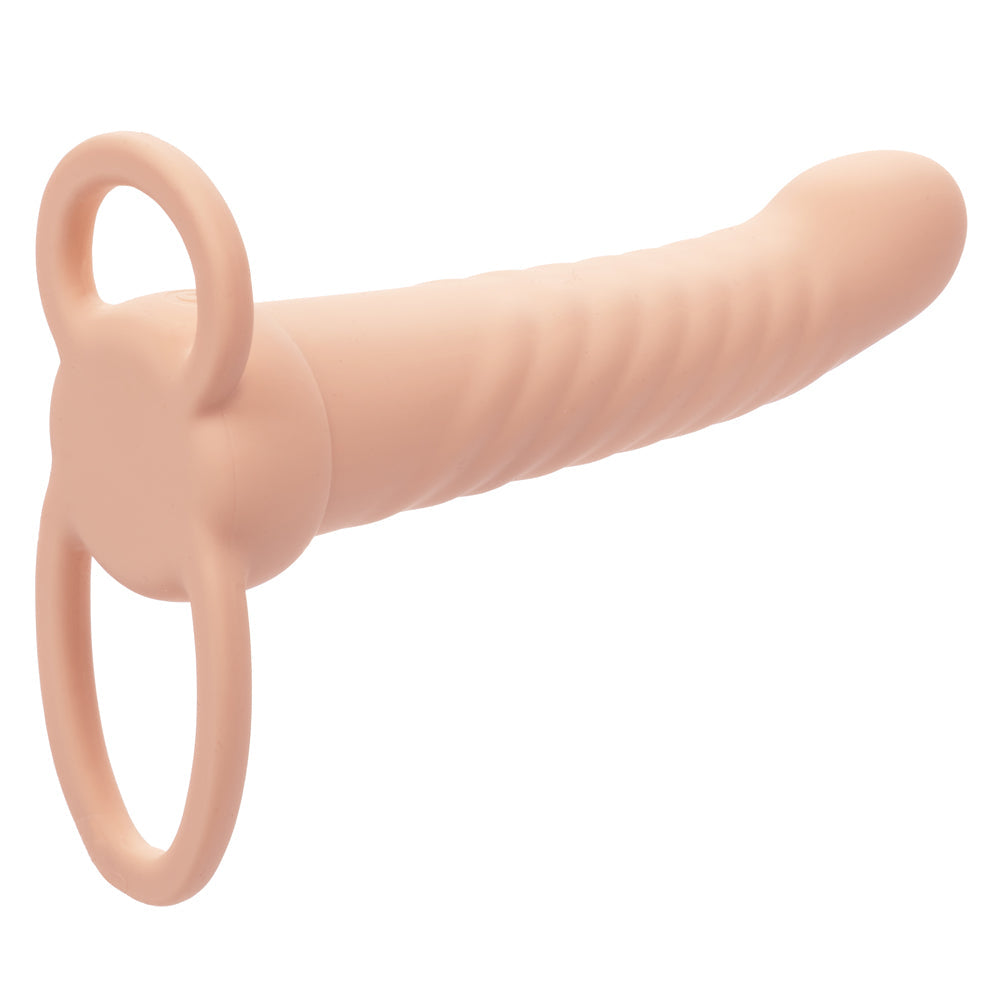 Performance Maxx Ribbed Dual Penetrator Liquid Silicone Waterproof Vibrating Probe