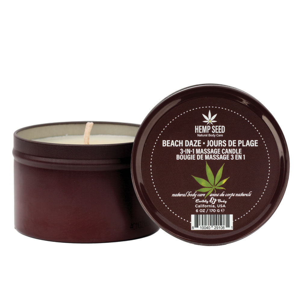 Hemp Seed 3-In-1 Massage Candle 170 g - Beach Daze Scented