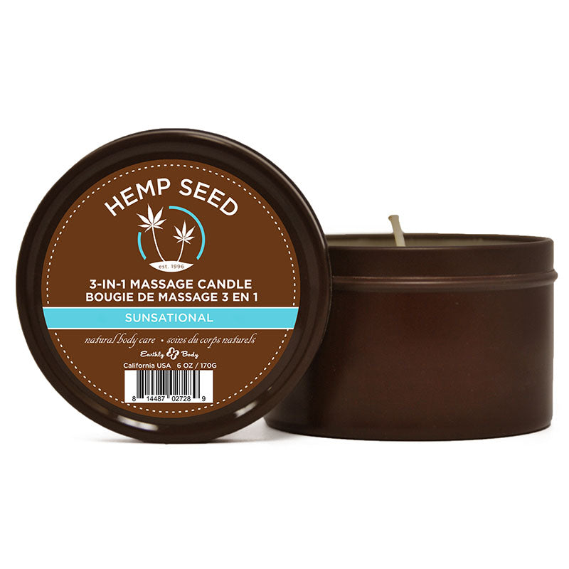 Hemp Seed 3-In-1 Massage Candle Sunsational 170g Aromatic Bliss