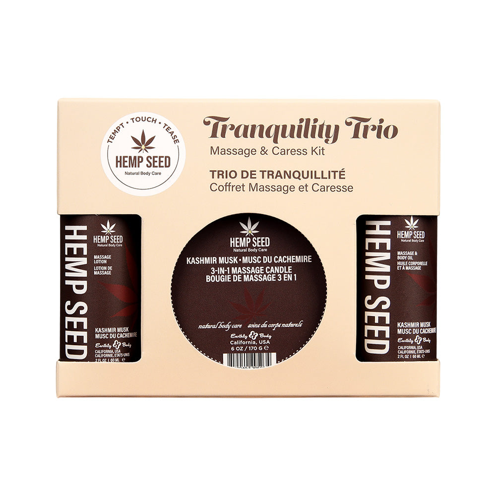 Hemp Seed Tranquility Trio Kashmir Musk – 3-Piece Scented Massage Kit