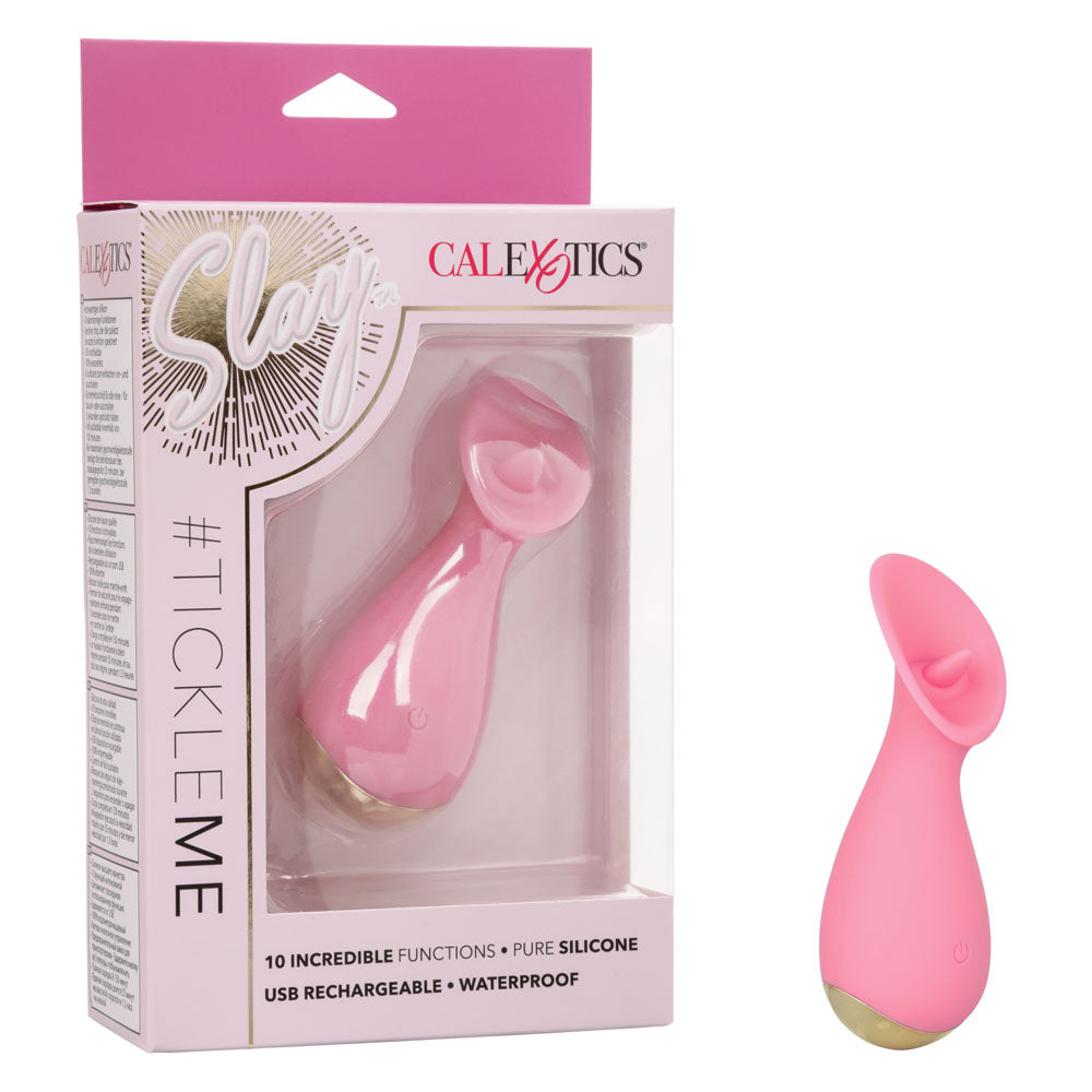 CalExotics Slay Tickle Me Petite (Pink) – Petite Clitoral Vibrator with Flickering Vibes