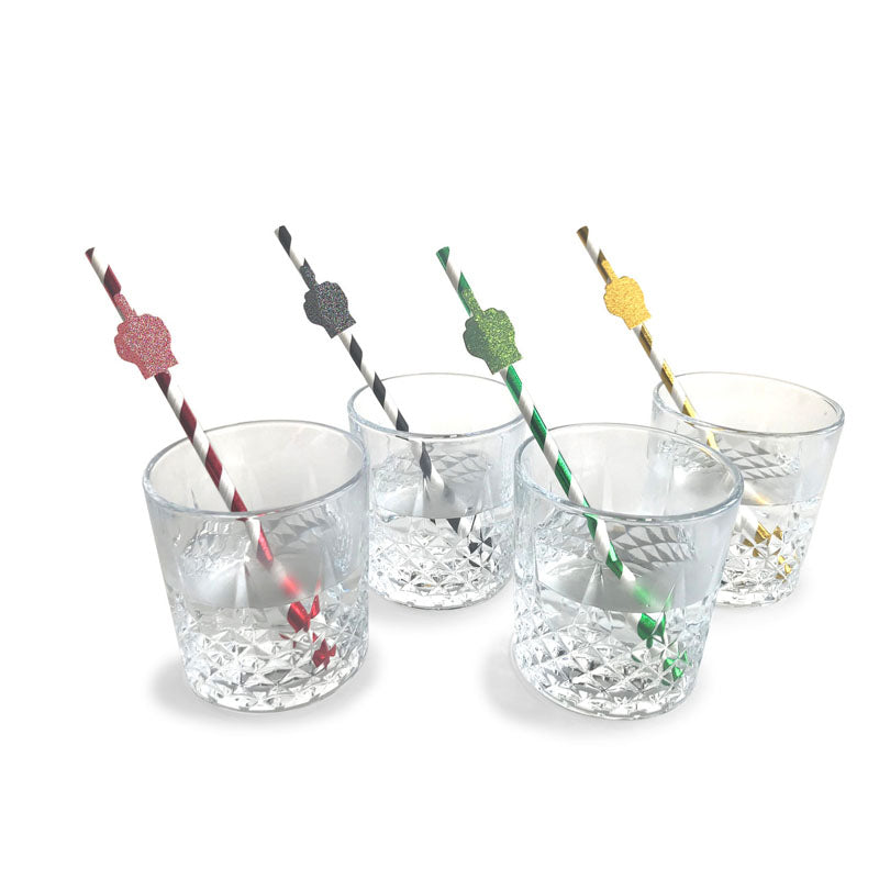 Happy Birthday Tall Party Straws - 8 Pack Fun Adult Party Straws
