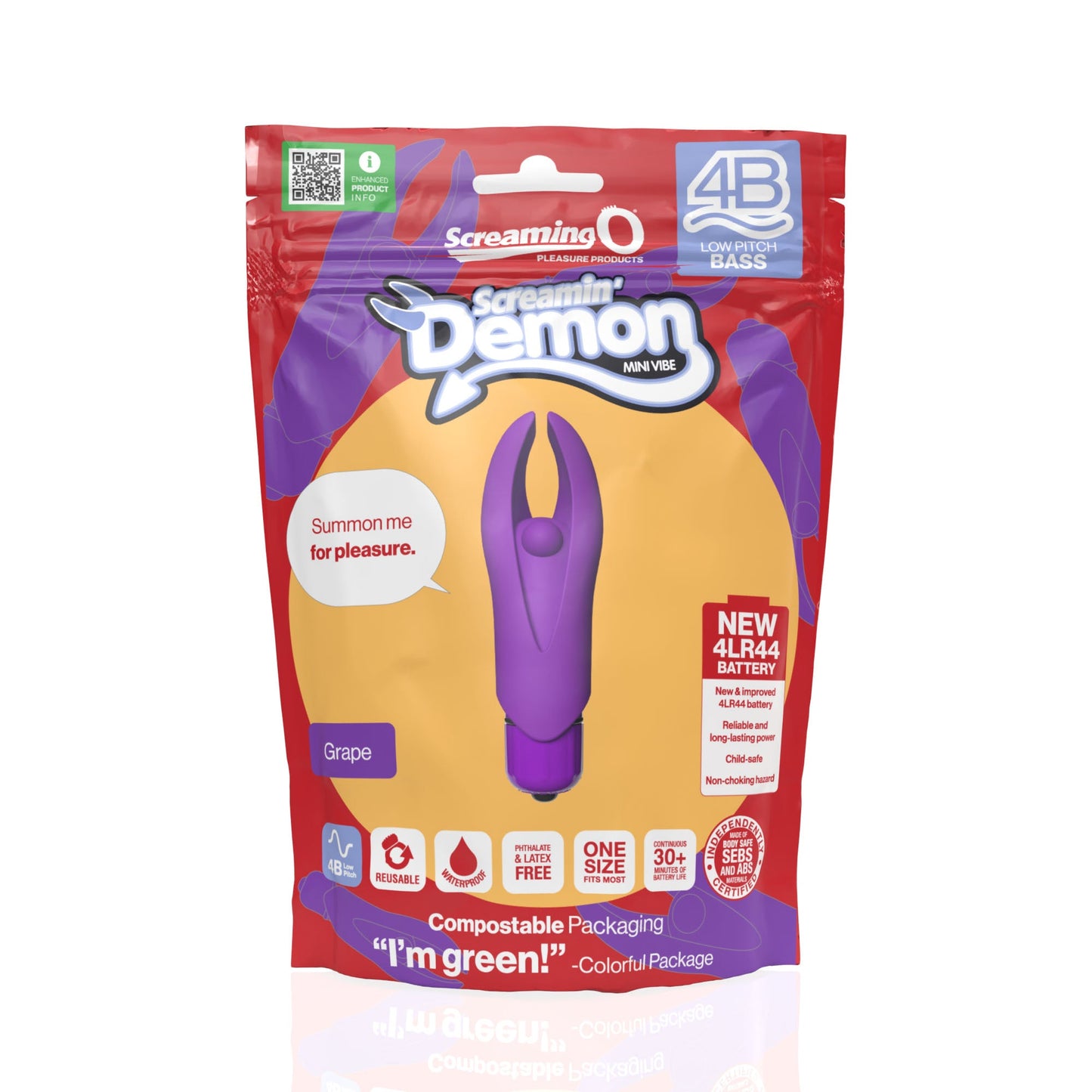Demon 4B Low Pitch Bass – Deep-Rumbling 5-Speed Vibrator with Silicone Horns