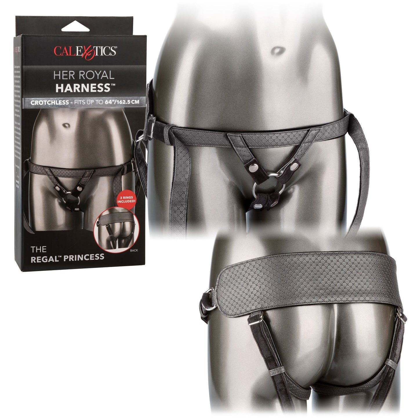 Her Royal Harness Regal Princess Crotchless Harness Pewter