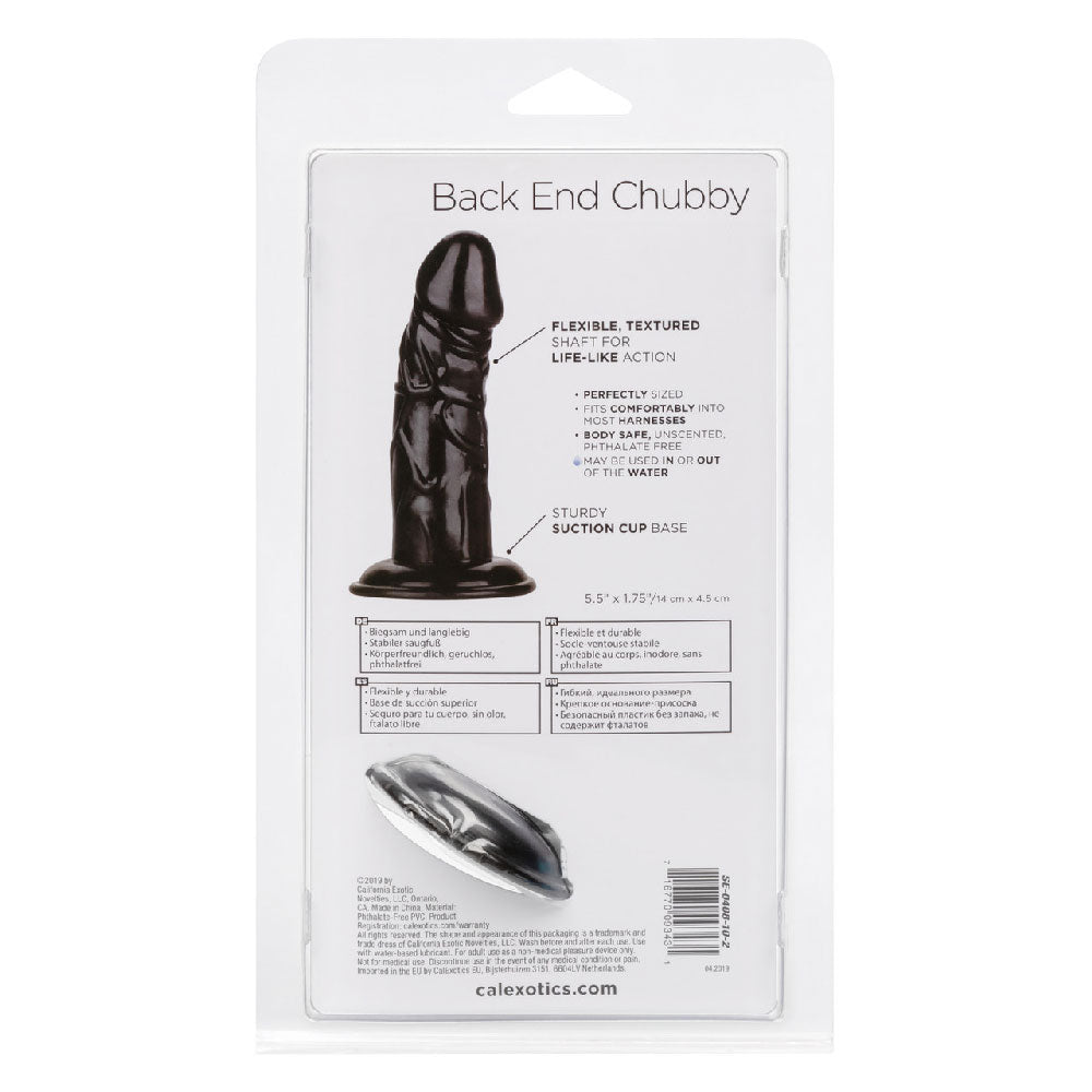 Back End Chubby (Black) – Realistic Suction Cup Anal Dildo