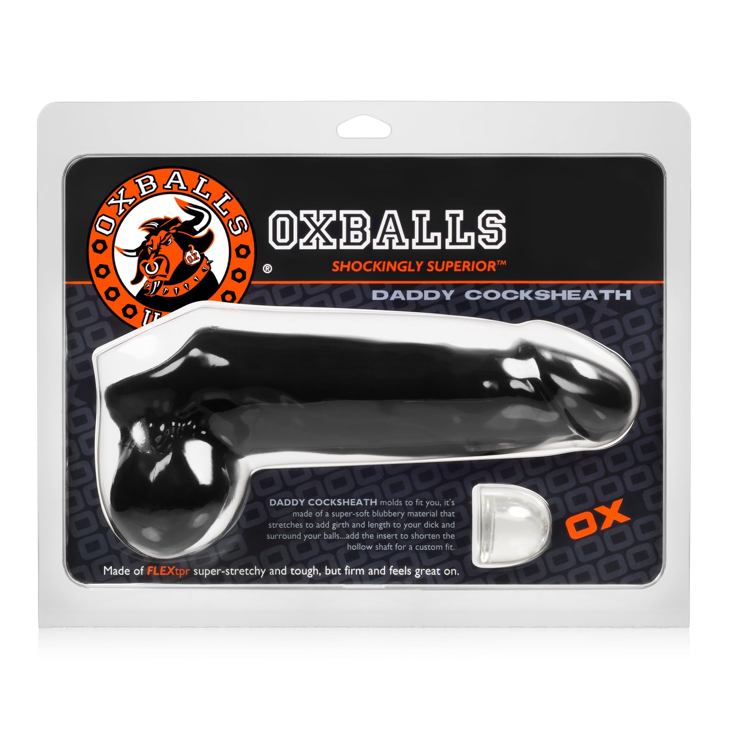 Daddy Cocksheath with Balls Black 10 Inch