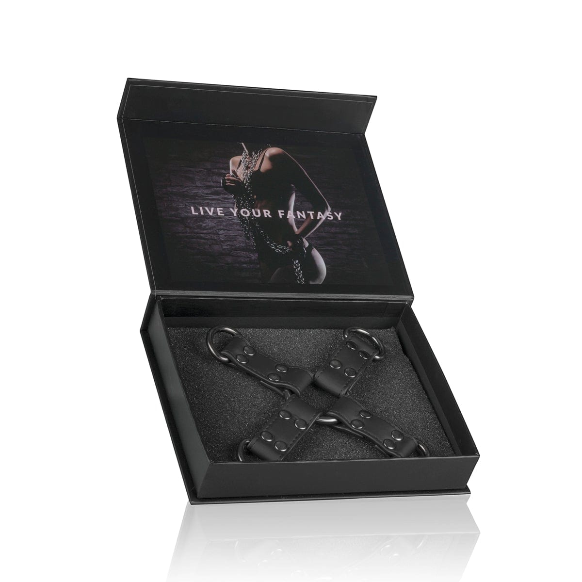 Hogtie Black Faux Leather Bondage Restraint