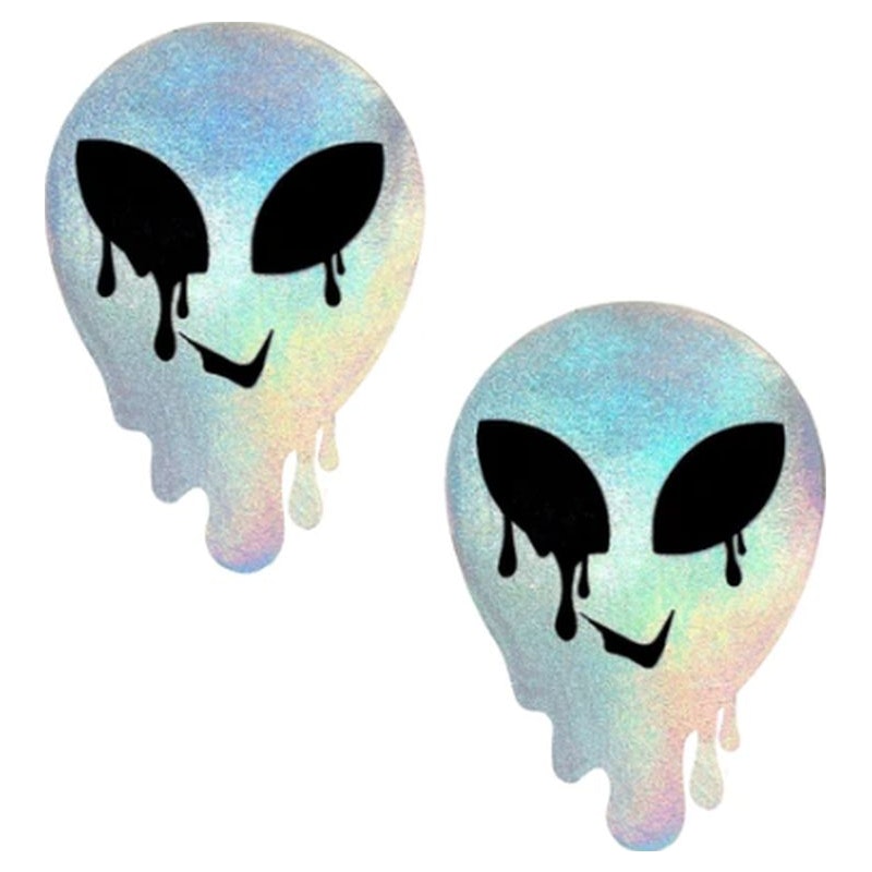 Holographic Melty Alien Pasties for Raves and Parties
