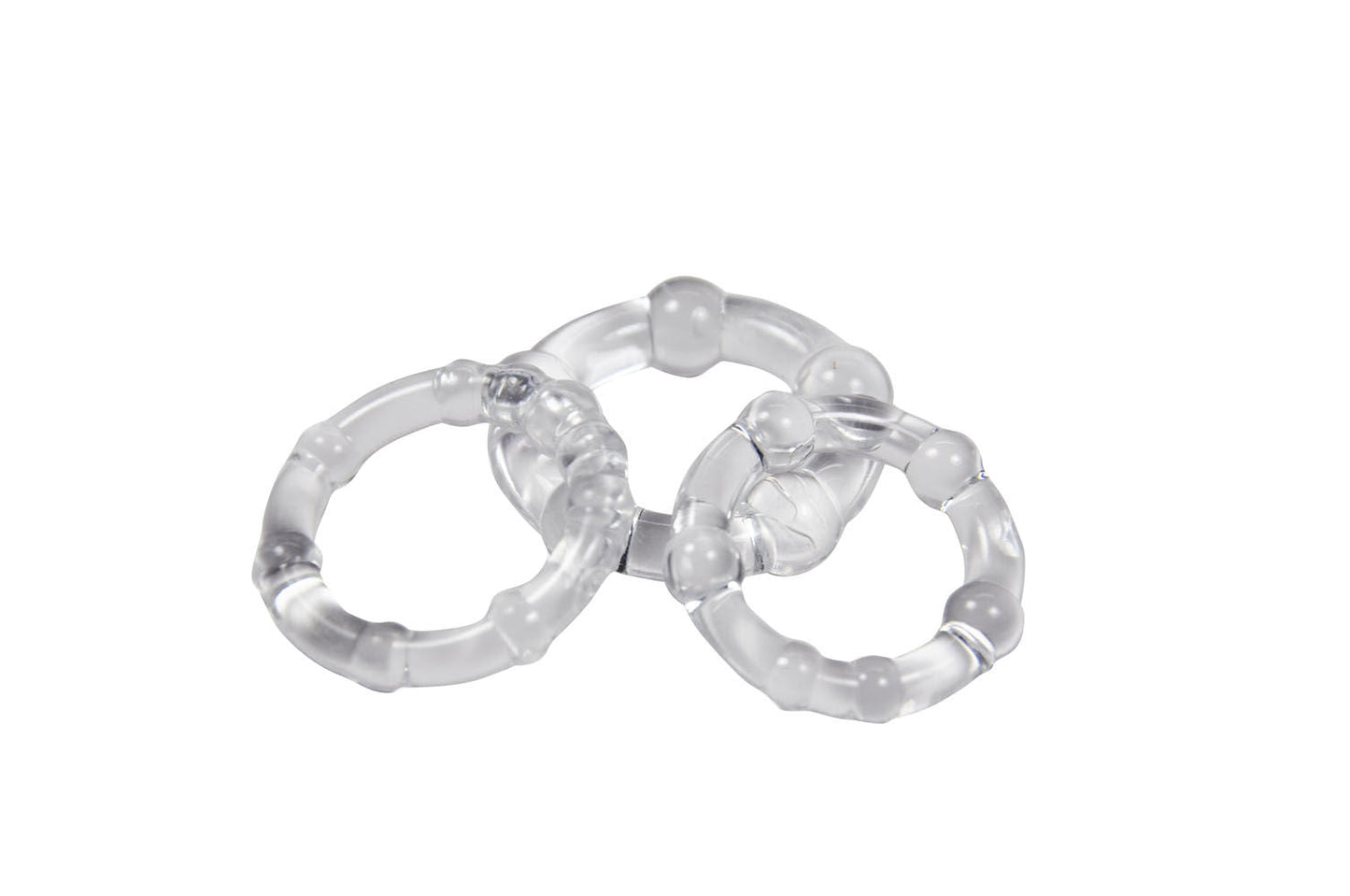 Cloud 9 Novelties Super Stretch Beaded Cock Ring Combo Pack (Black) – Skin Safe Cock Rings