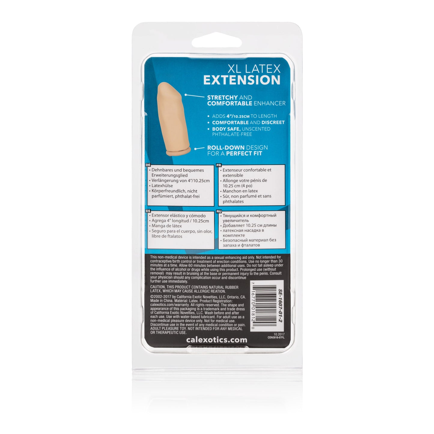 Smooth 3 Inch Ivory Latex Penis Extension with Roll Down Sleeve