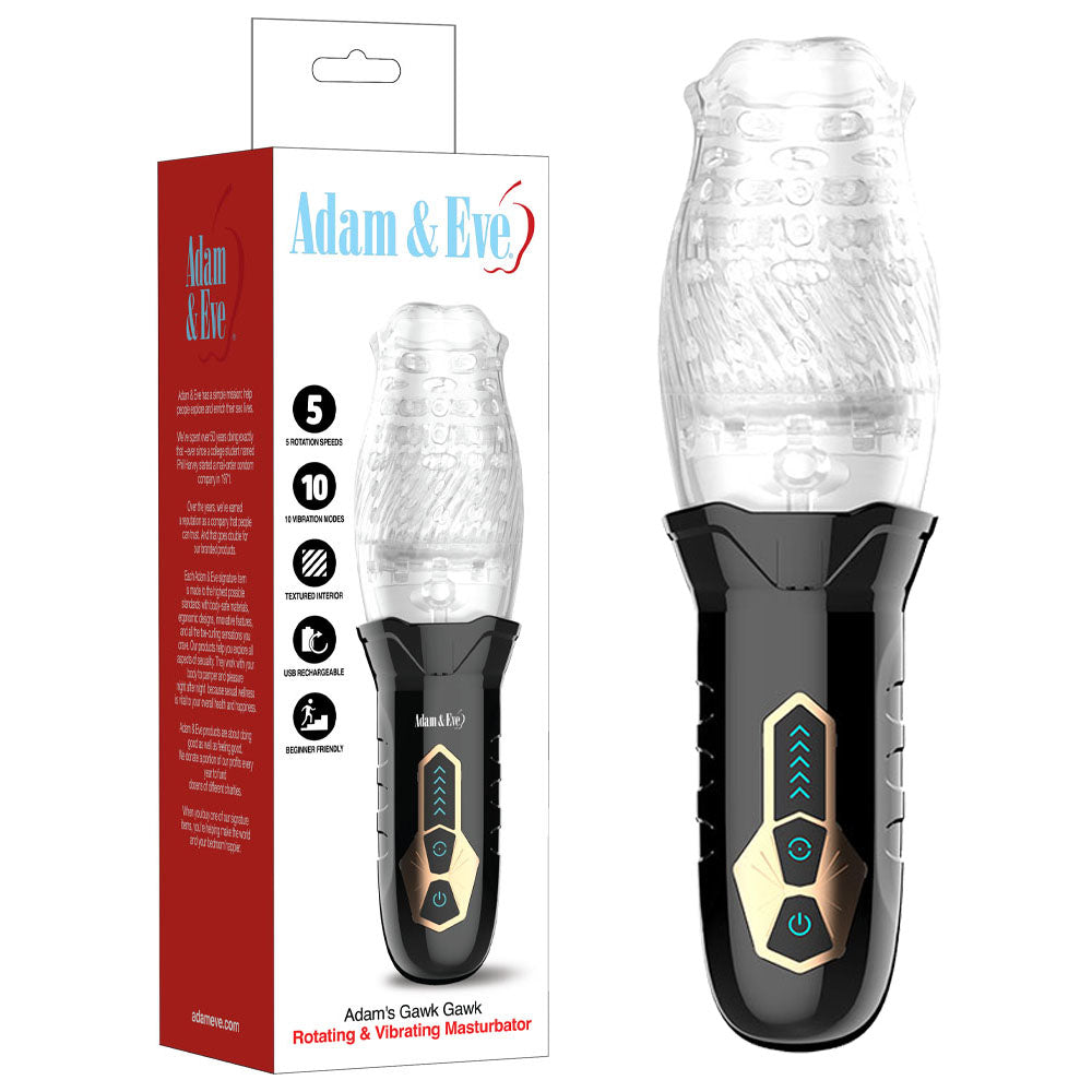 Adam & Eve Adam's Gawk Gawk – USB Rechargeable Rotating Masturbator
