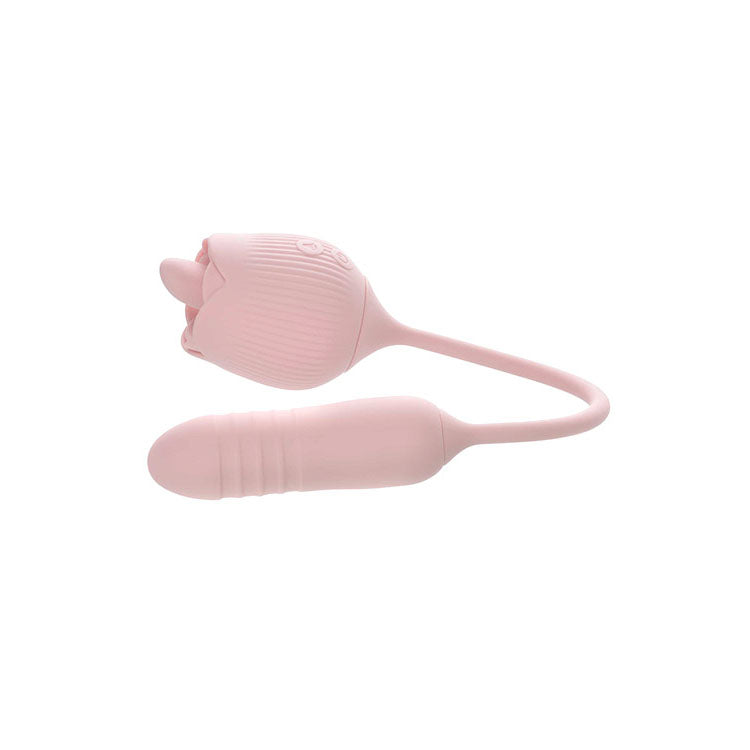 Adam & Eve Thrust & Tickle Rose Vibrator – USB Rechargeable Flickering Thrusting Vibrator