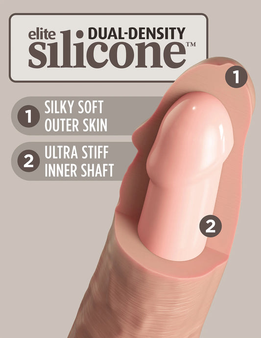 King Cock Elite 9 Inch Dual Density Silicone Vibrating Dildo With Remote