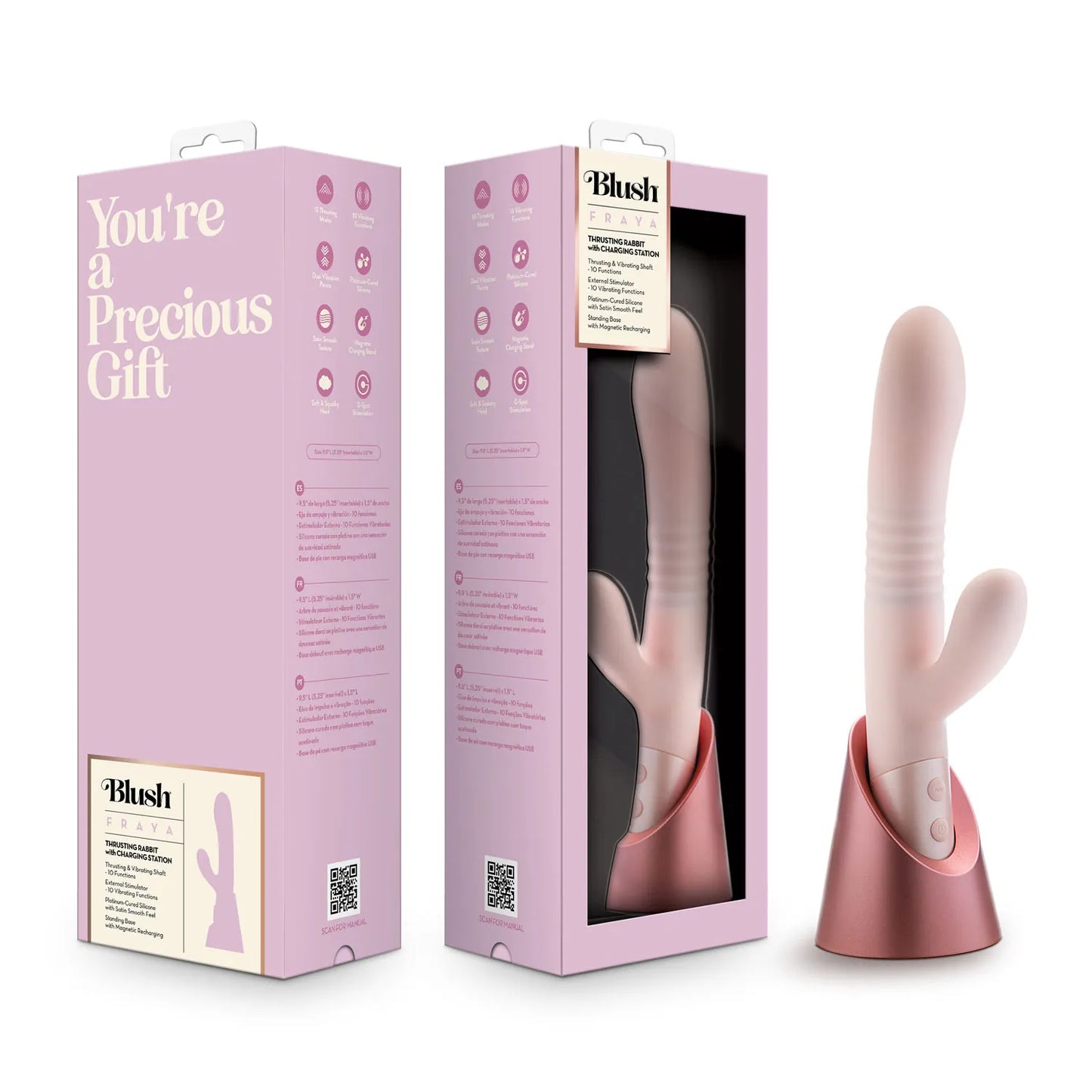 Blush Fraya (Pink) – Rabbit Vibrator 5.25 Inch Insertable