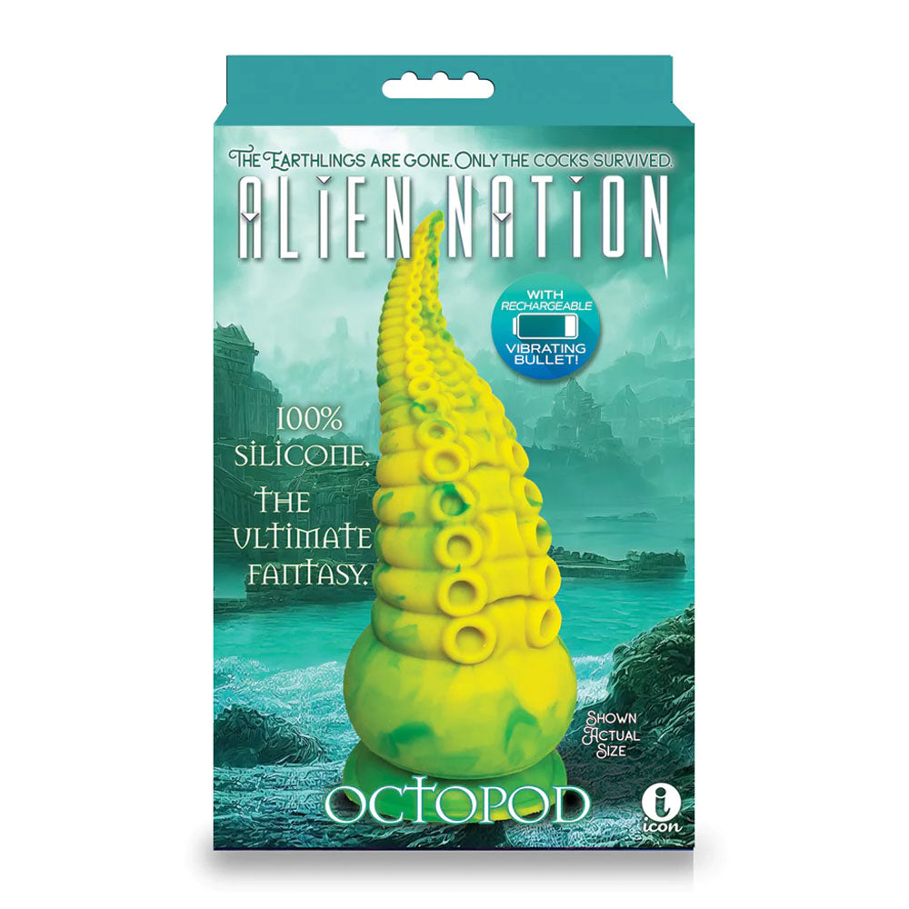 Alien Nation Octopod (Yellow/Green) – USB Rechargeable 22.9 cm Vibrator