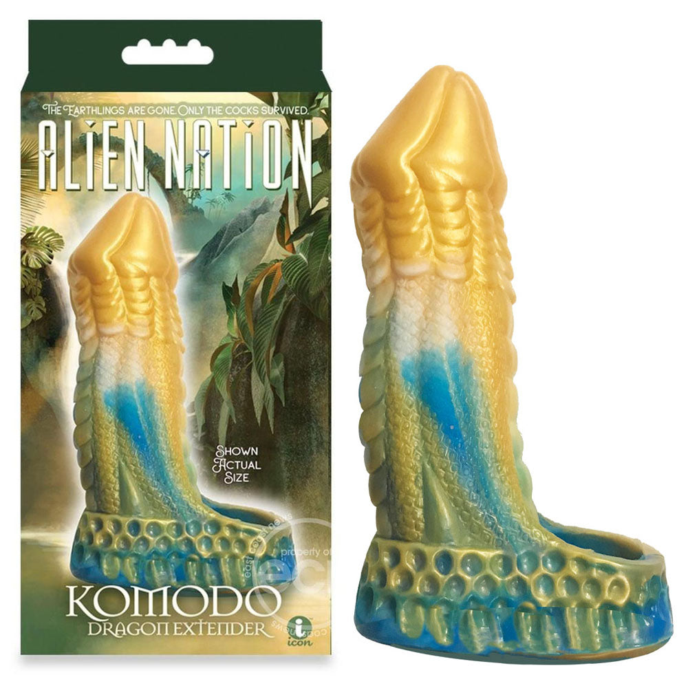 Alien Nation Komodo 6.75" inch Blue Gold Penis Extender Fantasy Sleeve